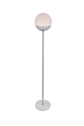 ZC121-LD6148C - Living District: Eclipse 1 Light Chrome Floor Lamp With Frosted White Glass
