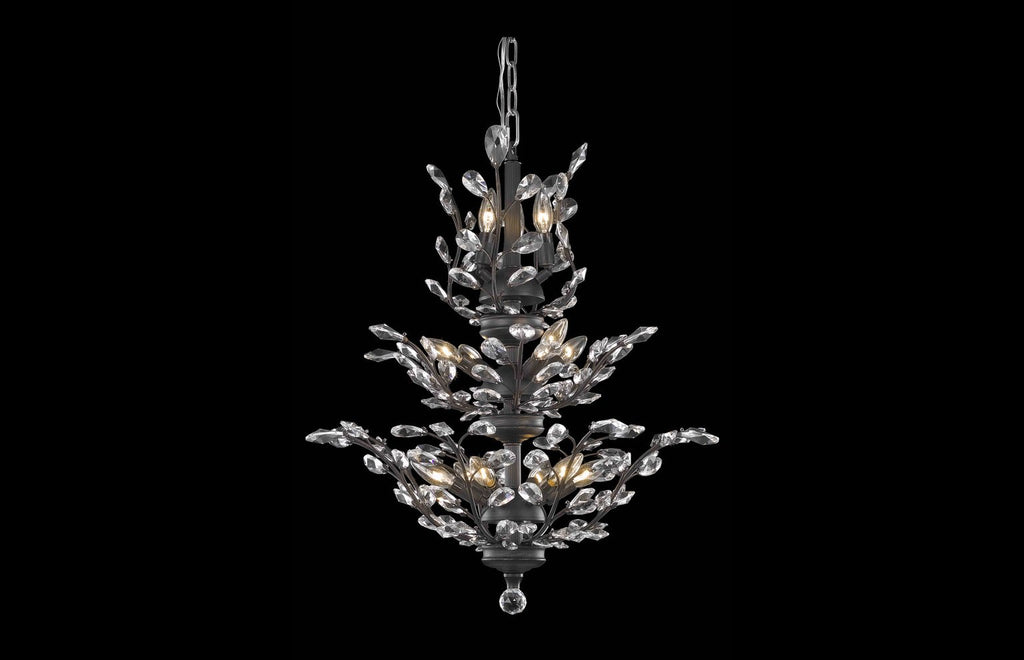 C121-2011D27DB/RC - Regency Lighting: Orchid 13 light Dark Bronze Chandelier Clear Royal Cut Crystal