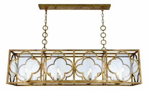 ZC121-1526G54GICG - Urban Classic: Trinity 8 light Golden Iron Chandelier