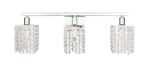 ZC121-LD7011C - Living District: Phineas 3 light Chrome and Clear Crystals wall sconce