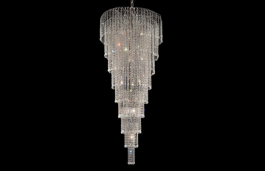 C121-6801G30C/EC - Regency Lighting: Falls 15 light Chrome Chandelier Clear Elegant Cut Crystal