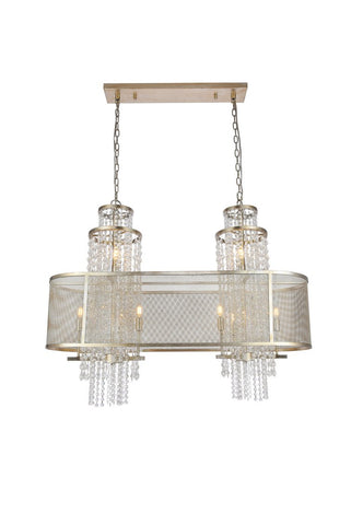 ZC121-1540G45ASL - Urban Classic: Legacy 10 light Antique Sliver Leaf Chandelier Clear Royal Cut Crystal