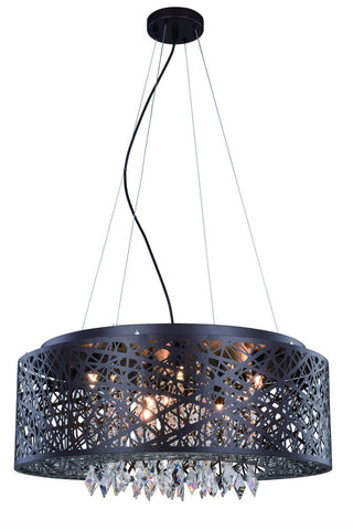 ZC121-2113DF24MDB/RC - Regency Lighting: Finley 9 light Matte Dark Brown Pendant/Flush Mount Clear Royal Cut Crystal