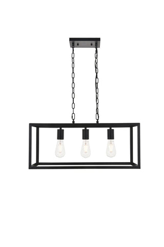 ZC121-LD4063D25BK - Living District: Resolute 3 light black Pendant