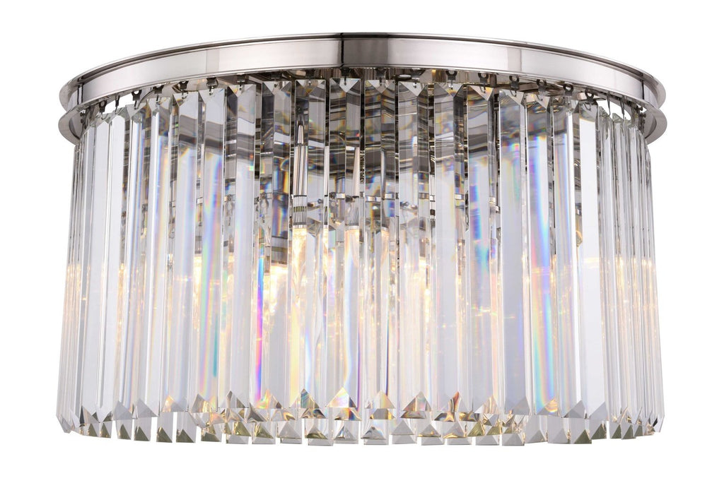 ZC121-1238F26PN/RC - Urban Classic: Sydney 8 light Polished nickel Flush Mount Clear Royal Cut Crystal