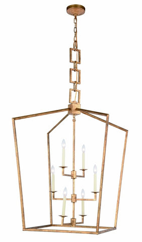 ZC121-1512D29GI - Urban Classic: Denmark 6 light Golden Iron Chandelier