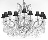 Swarovski Maria Theresa Chandelier Crystal Lighting Chandeliers Lights Fixture Pendant Ceiling Lamp for Dining room Entryway Living room With Large Lux Crystals! H28" X W37" - A83-CS/BLACKSHADES/B89/21510/15+1SW