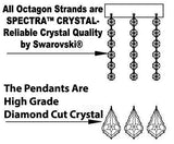 Swarovski Crystal Trimmed Murano Venetian Style Chandelier Crystal Lights Fixture Pendant Ceiling Lamp for Dining Room, Bedroom, Entryway , Living Room - With Large, Luxe Crystals! H25" X W24" - A46-CS/B94/B89/385/5SW